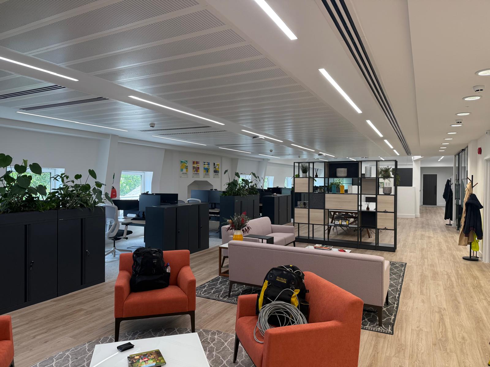 Modern London office tenant floor attended on a weekend FCU breakdown call-out