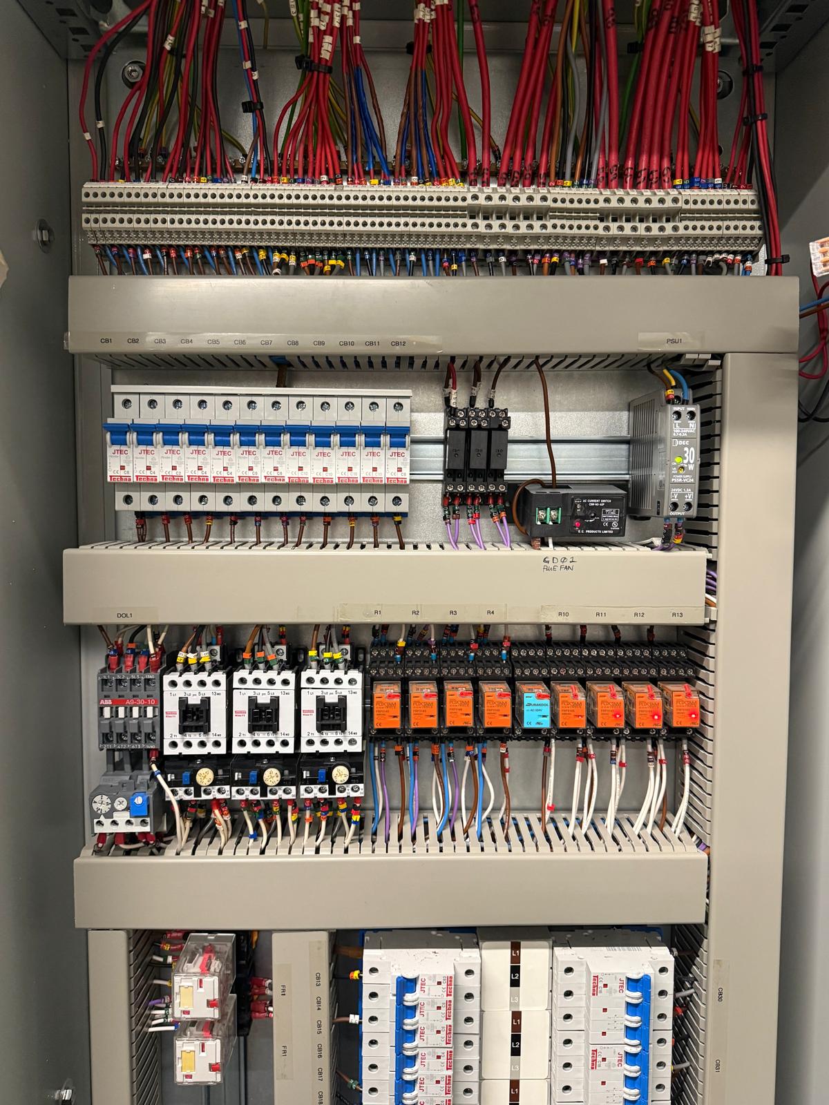 BMS motor control section with ABB contactors and Foxtam relays at 70 Gray's Inn Road